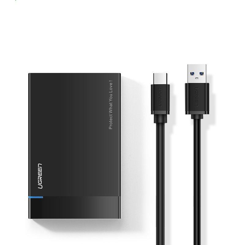 2.5 "išorinis HDD / SSD gaubto UGREEN US221, SATA 3.0 USB-C 50cm