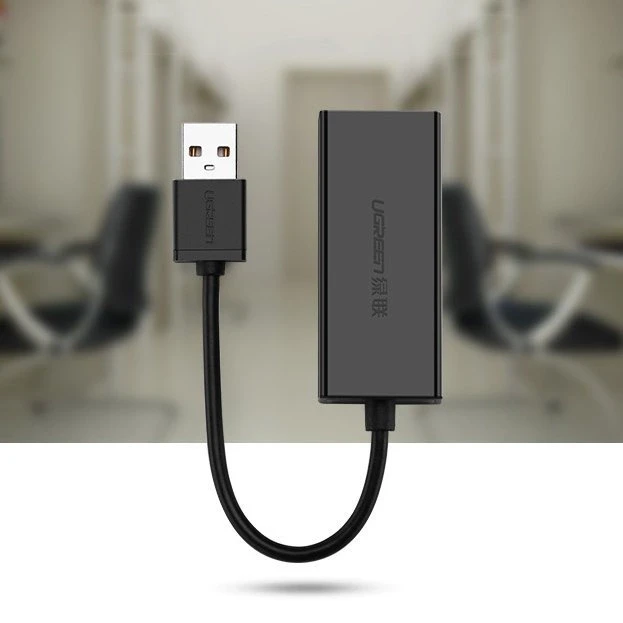 Tinklo adapteris UGREEN CR110 USB į RJ45 (juodas)