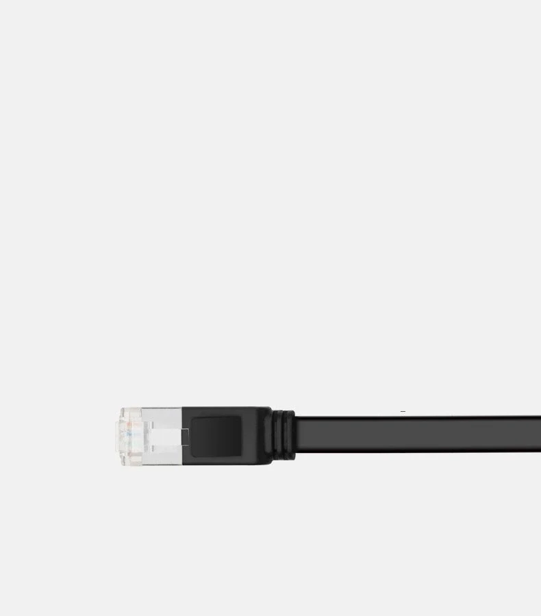 Ugreen flat kabelis internet network kabelis Ethernet patch cord RJ45 Cat 6 UTP 1000 Mbps 2 m juodos spalvos (50185)