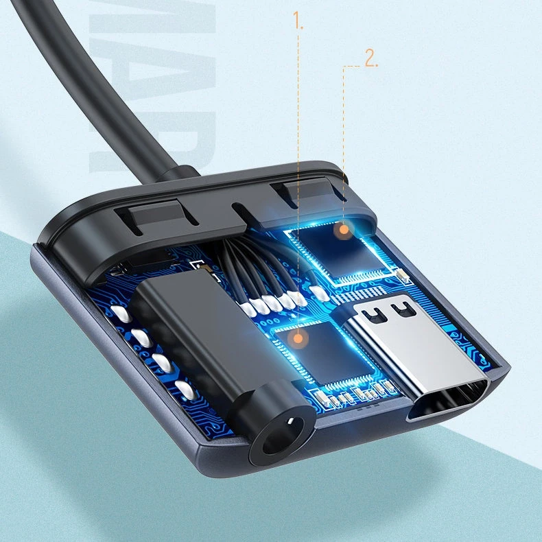 UGREEN CM231 garso adapteris USB-C prie mini lizdo 3.5 mm (pilka)