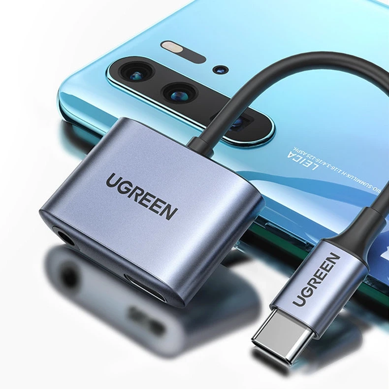 UGREEN CM231 garso adapteris USB-C prie mini lizdo 3.5 mm (pilka)