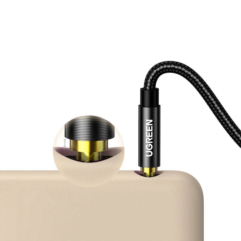 Ugreen audio kabelis AUX angled minijack 3.5 mm 2m mėlynas (AV112)
