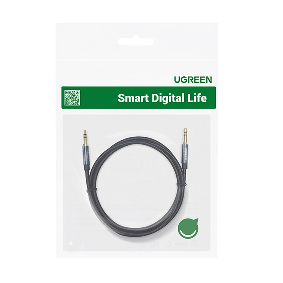 Ugreen audio kabelis AUX angled minijack 3.5 mm 2m mėlynas (AV112)