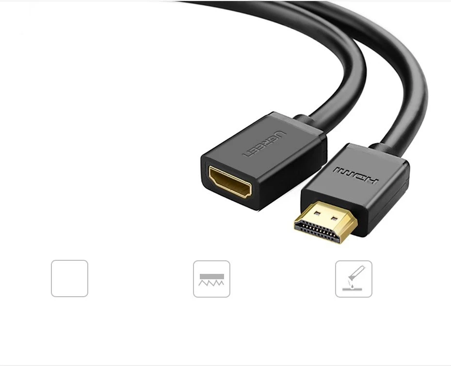 HDMI kabelis HDMI valdymas UGREEN HD107, FullHD, 3D, 2m (juodas)
