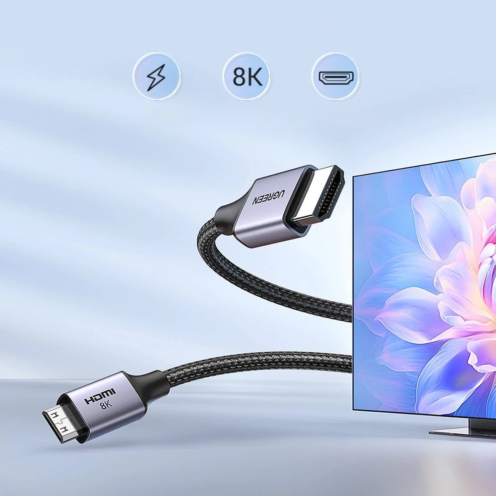 UGREEN Mini HDMI kabelis 4K60Hz 2m 8k (juodas) HD163 15515