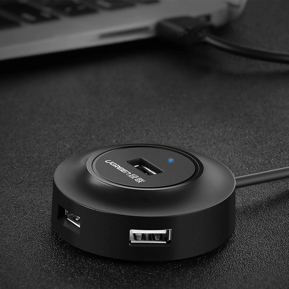 UGREEN CR106 šakotuvas 4xUSB 1m juodas