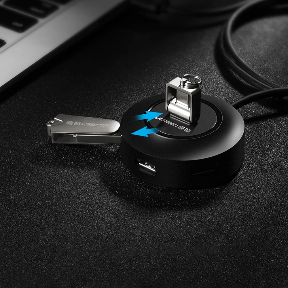 UGREEN CR106 šakotuvas 4xUSB 1m juodas