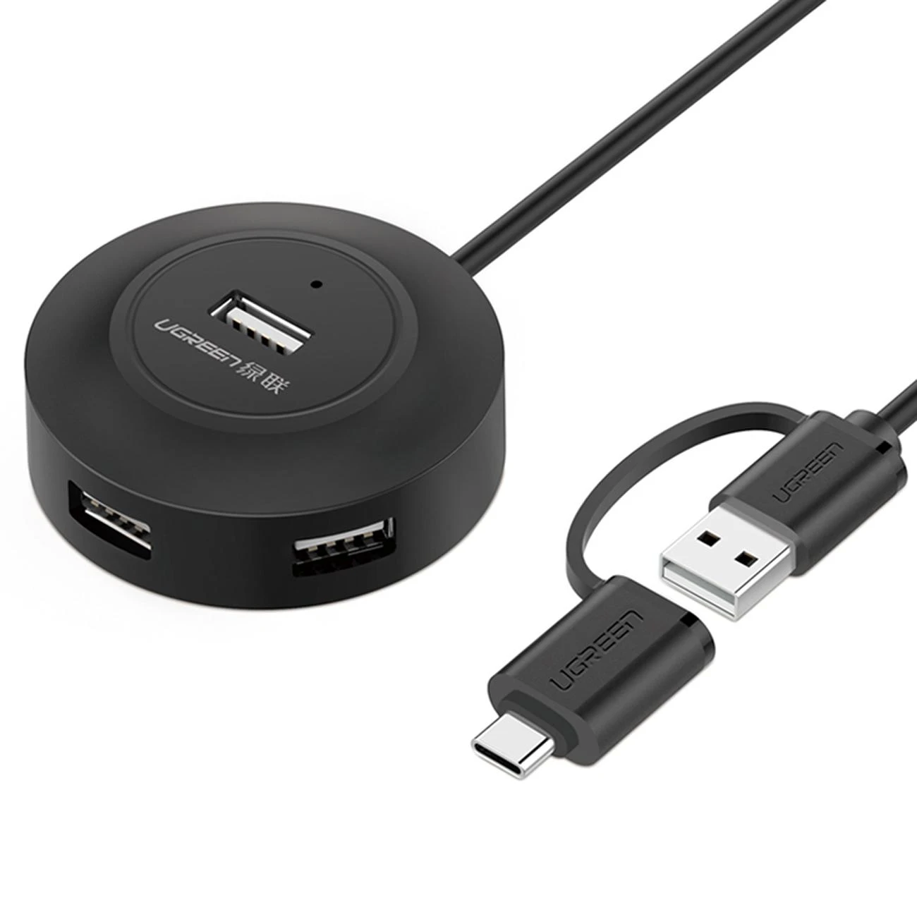 UGREEN CR106 šakotuvas 4xUSB 1m juodas