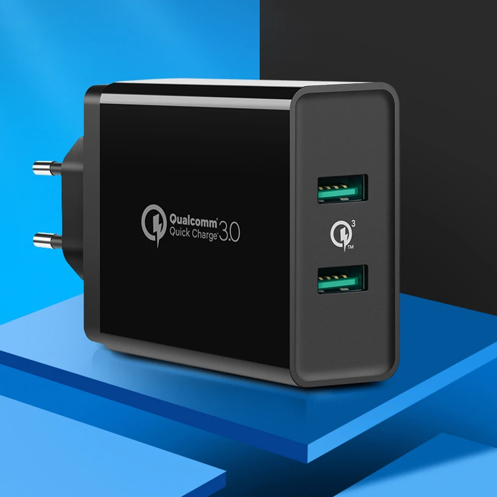 Greitas įkroviklis UGREEN, 2xUSB-A, 18W, PD 3.0 EU (juodas)