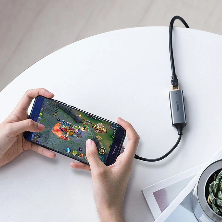 UGREEN adapteris su USB-C - RJ45 jungtimis, Gigabit Ethernet (pilkas)