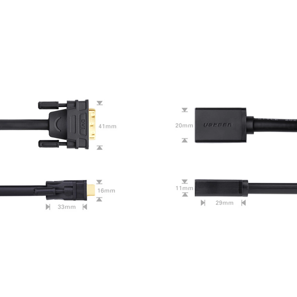 Adapteris DVI - HDMI UGREEN 20118 juodas