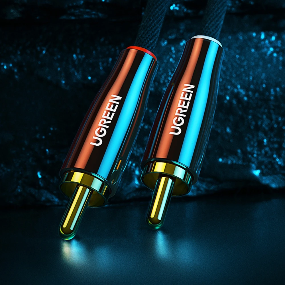 UGREEN AV170 kabelis 2x RCA Cinch kištukai - 3.5mm kištukas 2m