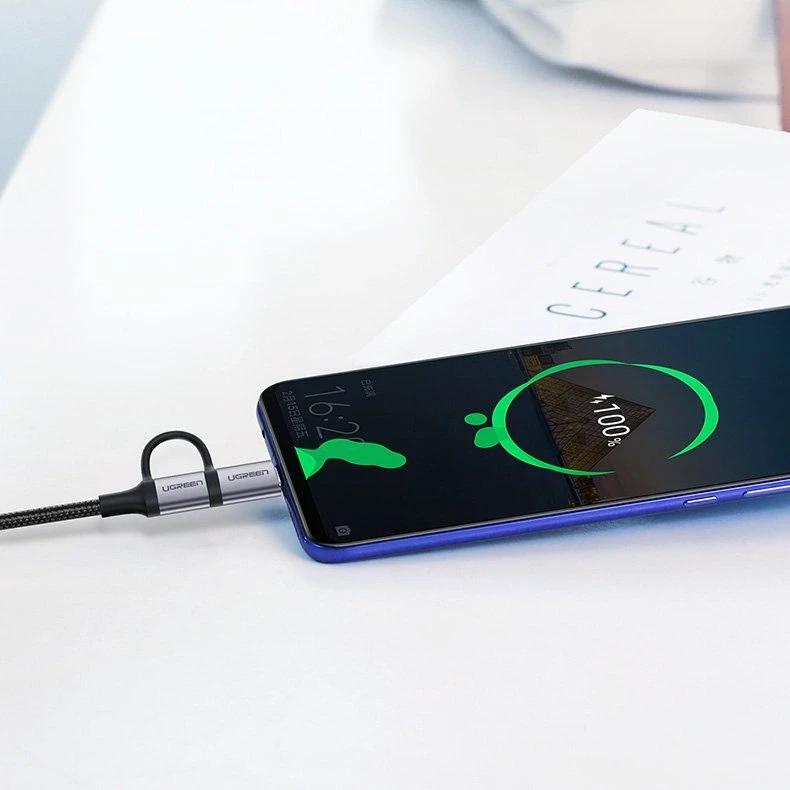 UGREEN Type-C/MicroUSB kabelis QC 3.0 1m