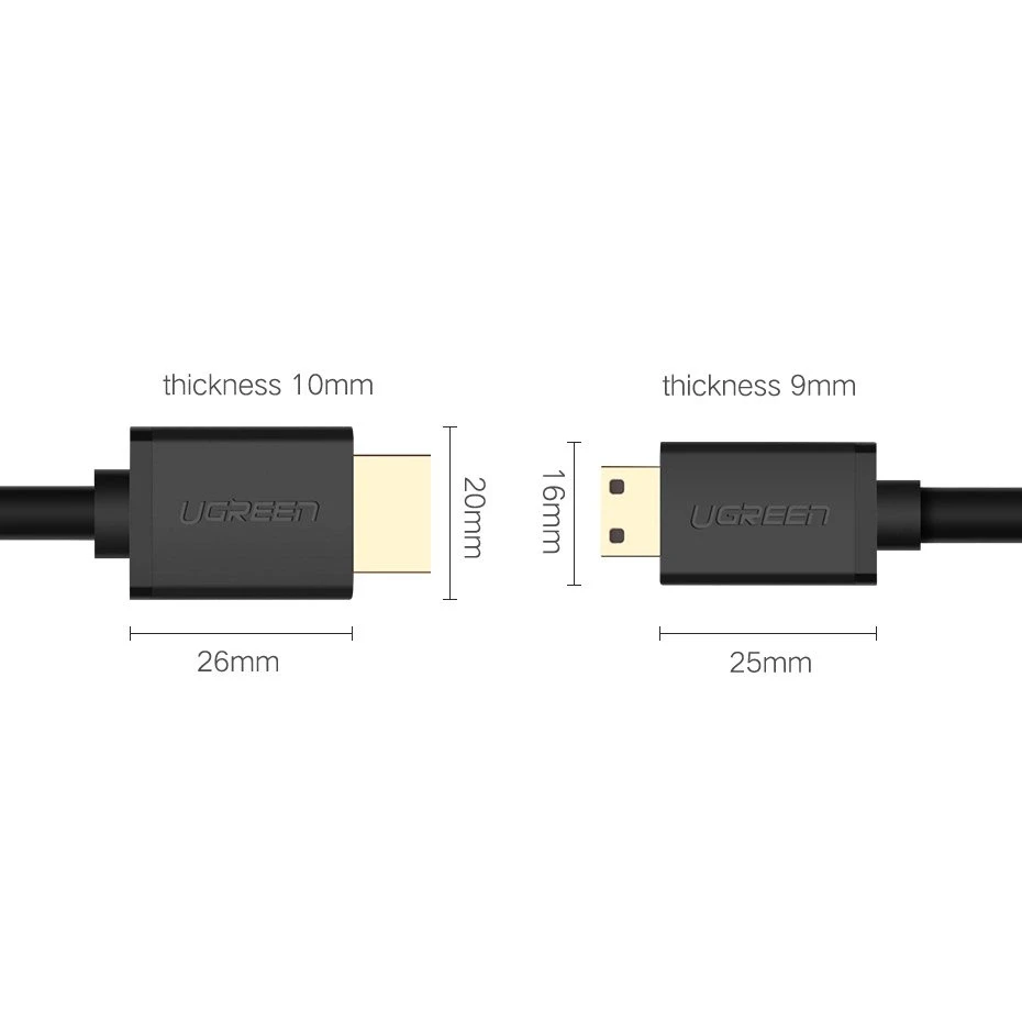 UGREEN HD108 Mini HDMI - HDMI kabelis 4K60Hz 1.5m