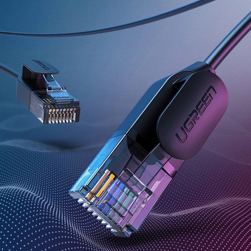 UGREEN NW122 Ethernet kabelis RJ45, Cat.6A, UTP, 1m (juodas)