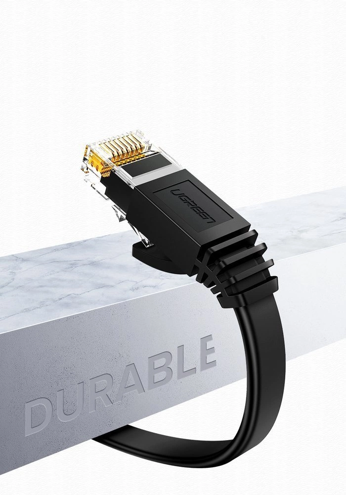 Ugreen kabelis interneto tinklo kabelis Ethernet patchcord RJ45 Cat 6 UTP 1000Mbps 20m juodas (20166)