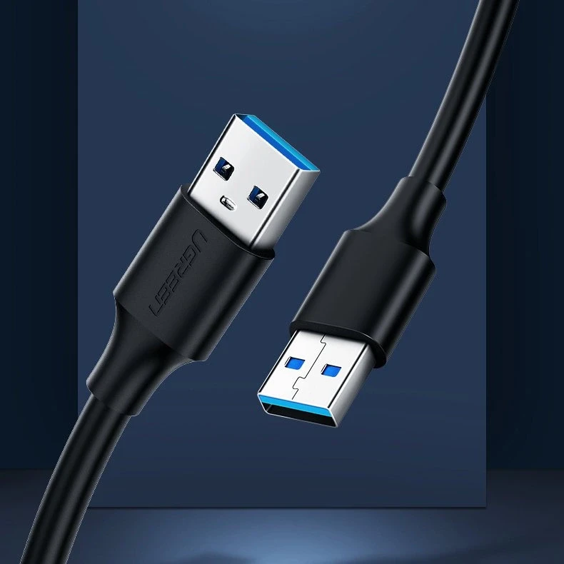 USB 2.0 M-M UGREEN cable US102, 1m (juodas)