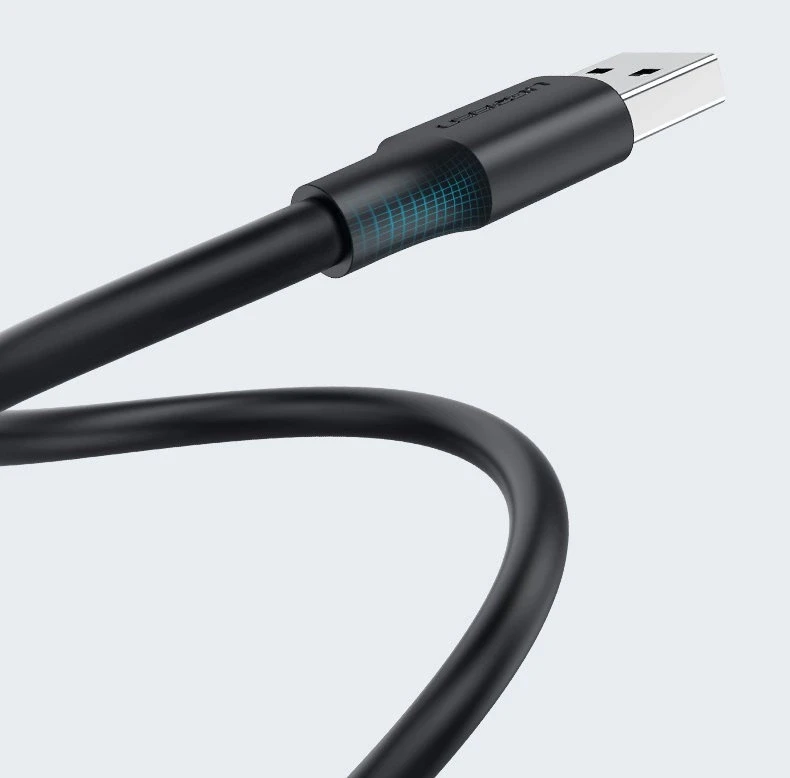 USB 2.0 M-M UGREEN cable US102, 1m (juodas)
