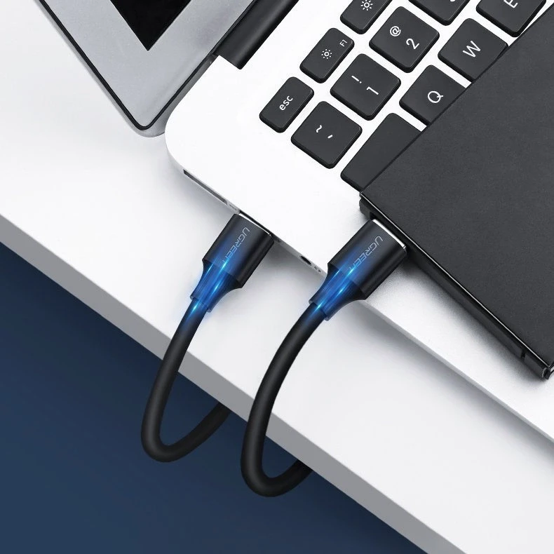 USB 2.0 M-M UGREEN cable US102, 1m (juodas)
