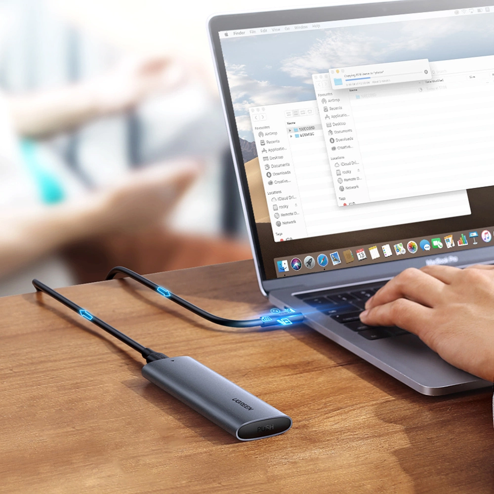 Ugreen Išorinis korpusas SSD M.2 NGFF SATA 3.0 5Gbps (USB-C lizdas), pilkas