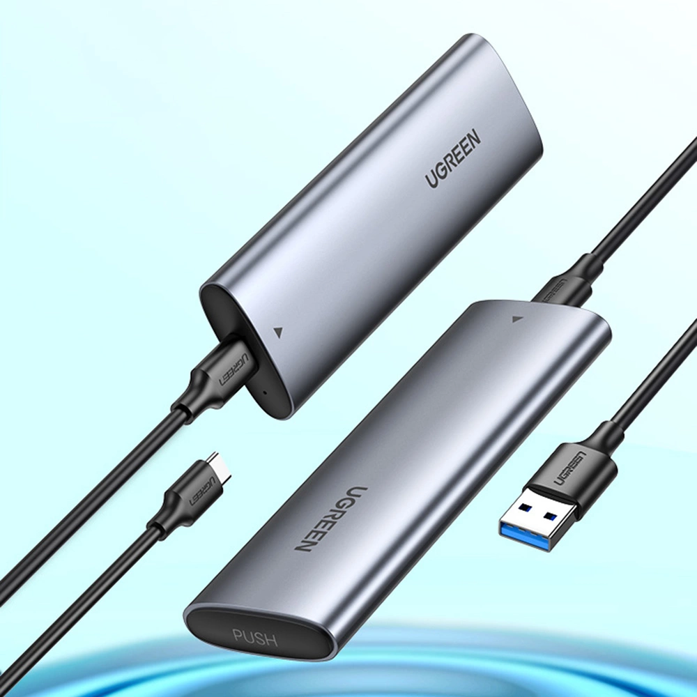 Ugreen Išorinis korpusas SSD M.2 NGFF SATA 3.0 5Gbps (USB-C lizdas), pilkas