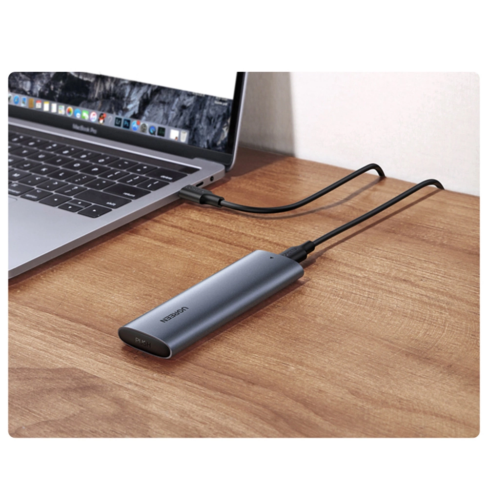 Ugreen Išorinis korpusas SSD M.2 NGFF SATA 3.0 5Gbps (USB-C lizdas), pilkas