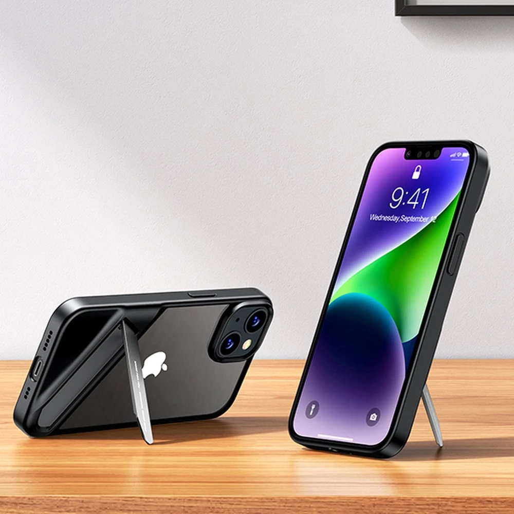 Ugreen Udėklas telefonui žalios spalvos LP634 Kickstand Protective Hard with Gel Frame and Built-in su stoveliu Apple iPhone 14 Plus (90925)