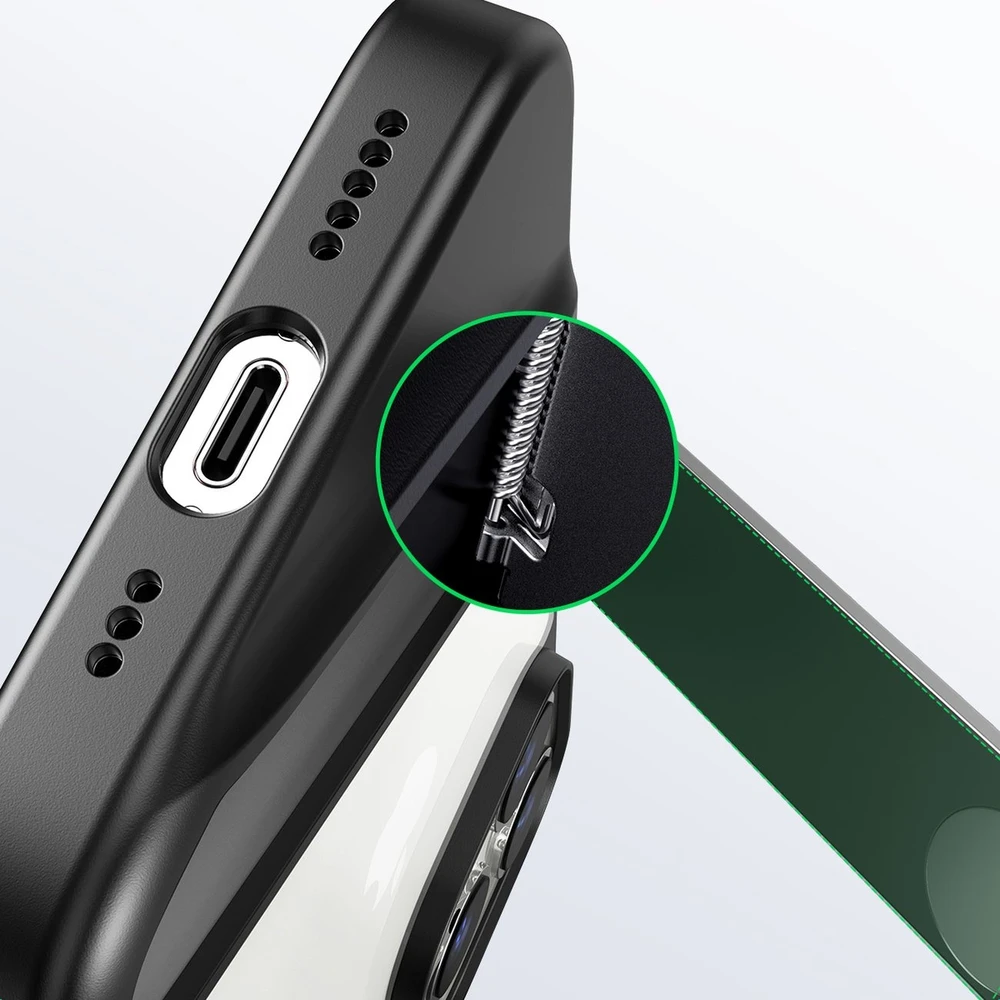Ugreen Udėklas telefonui žalios spalvos LP635 Kickstand Protective Hard with Gel Frame and Built-in su stoveliu Apple iPhone 14 Pro dėklas telefonui juodos spalvos (90926)