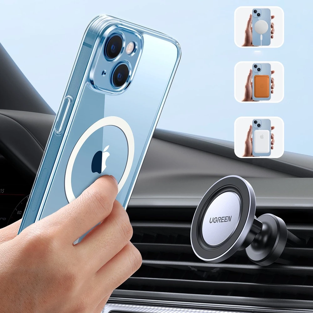 Ugreen Udėklas telefonui žalios spalvos LP642 Classy Clear Magnetic Protective Magnetic Gel Apple iPhone 14 Plus dėklas telefonui skaidrus (MagSafe compatible) (90935)