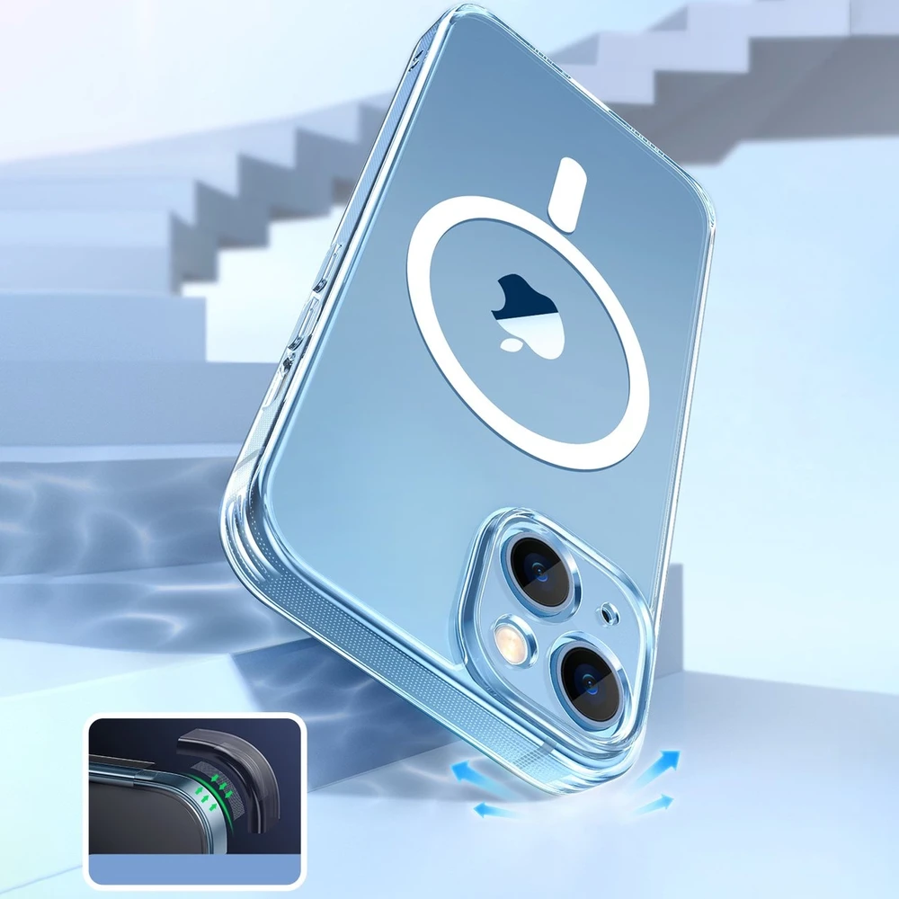 Ugreen Udėklas telefonui žalios spalvos LP642 Classy Clear Magnetic Protective Magnetic Gel Apple iPhone 14 Plus dėklas telefonui skaidrus (MagSafe compatible) (90935)