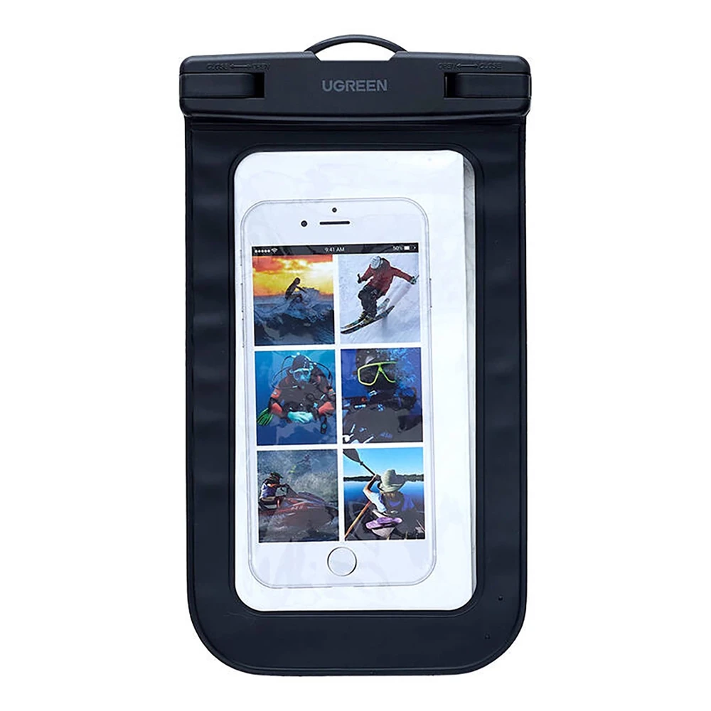 Ugreen LP716 Atsparus vandeniui Cell Phone Dėklas su IPX8 - juodos spalvos