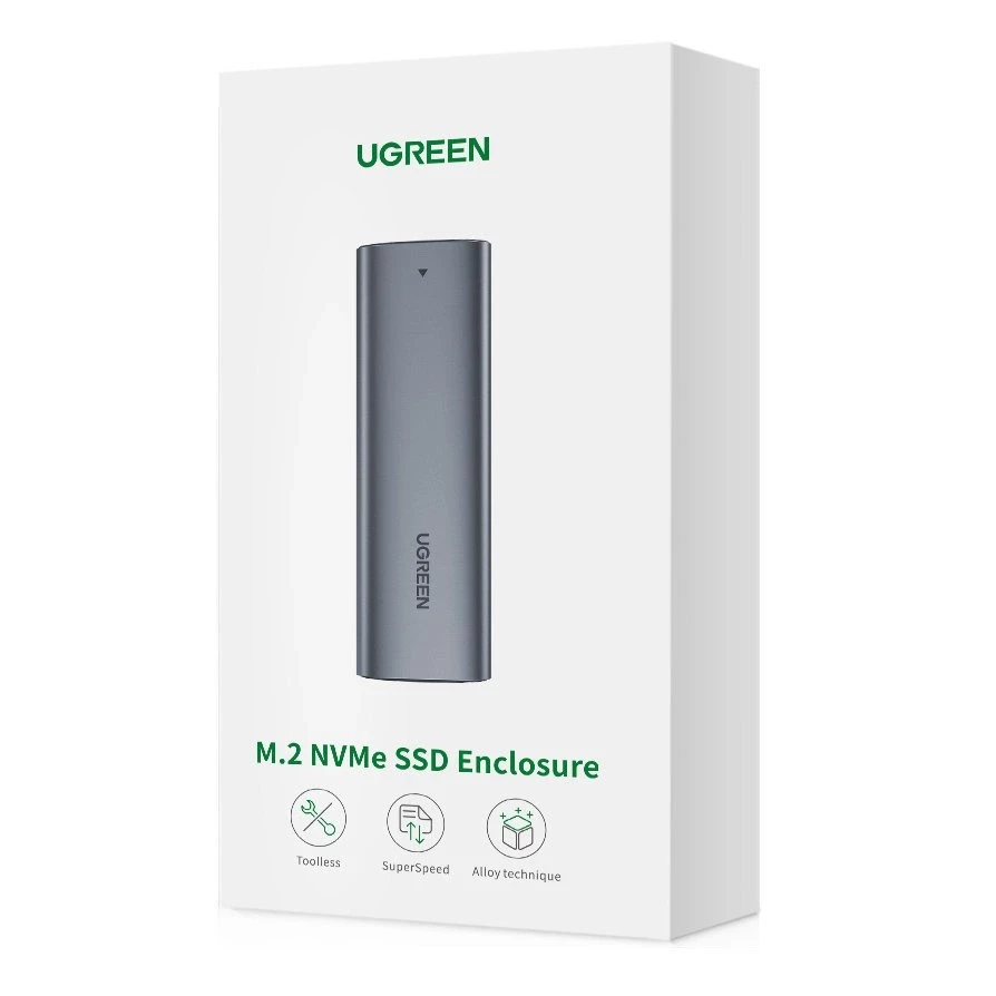 Ugreen 10902 saugojimo diskų korpusas SSD korpusas Pilka M.2