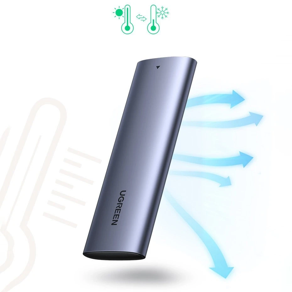 Ugreen 10902 saugojimo diskų korpusas SSD korpusas Pilka M.2