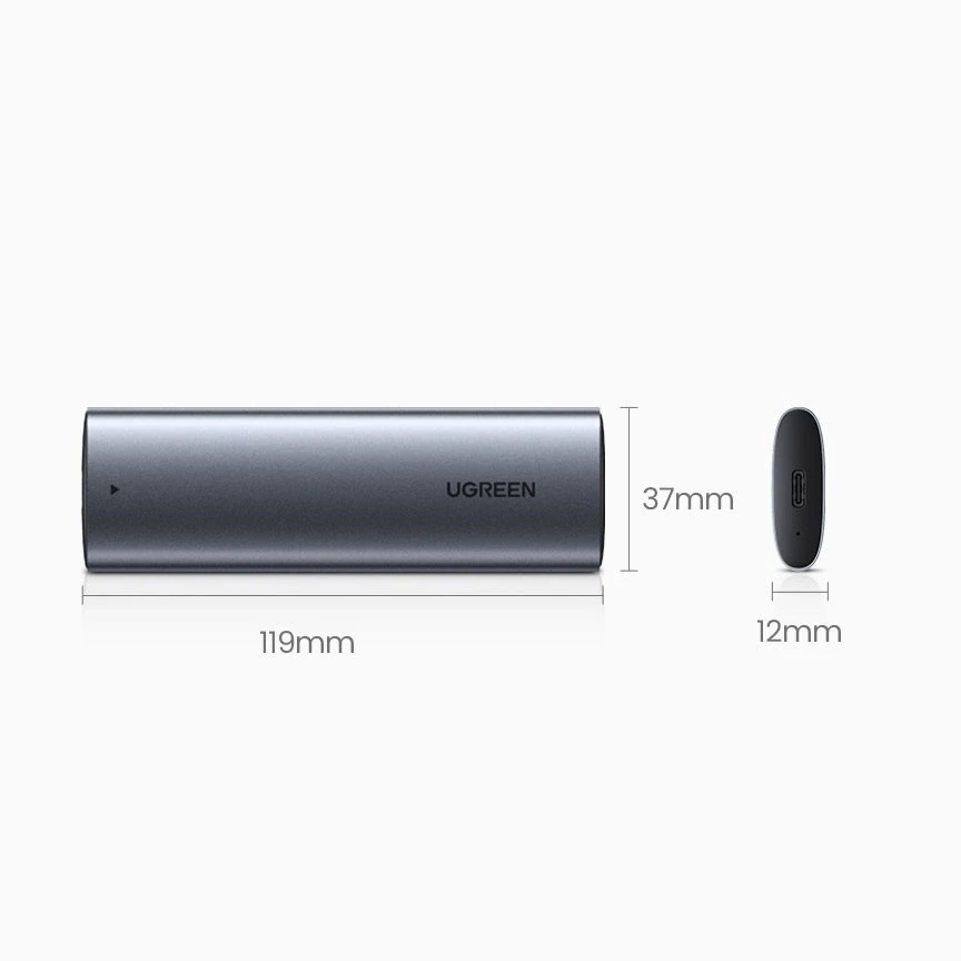 Ugreen 10902 saugojimo diskų korpusas SSD korpusas Pilka M.2