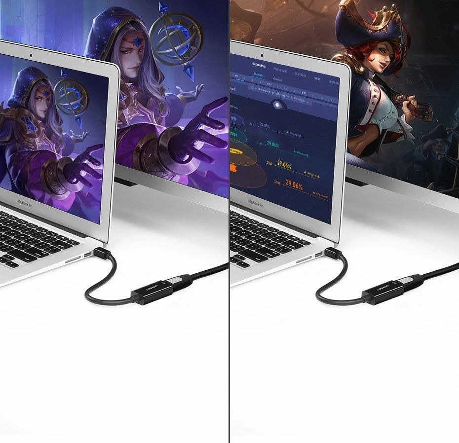 Ugreen MD112 10460 mini DisplayPort (vyriškas) / HDMI (moteriškas) FHD 1080p adapteris - baltas