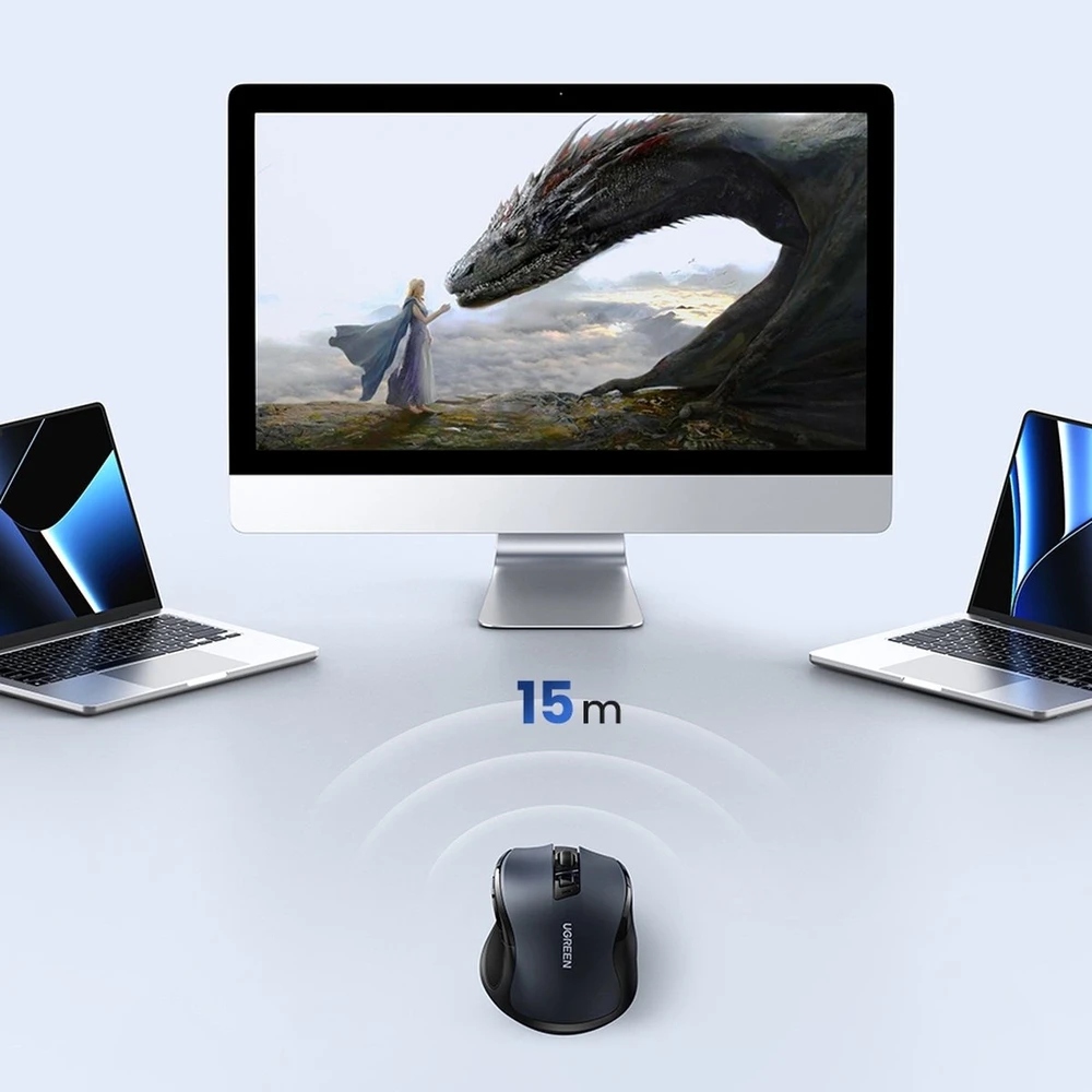 Belaidė pelė UGREEN 2.4 GHz&BT juodos spalvos