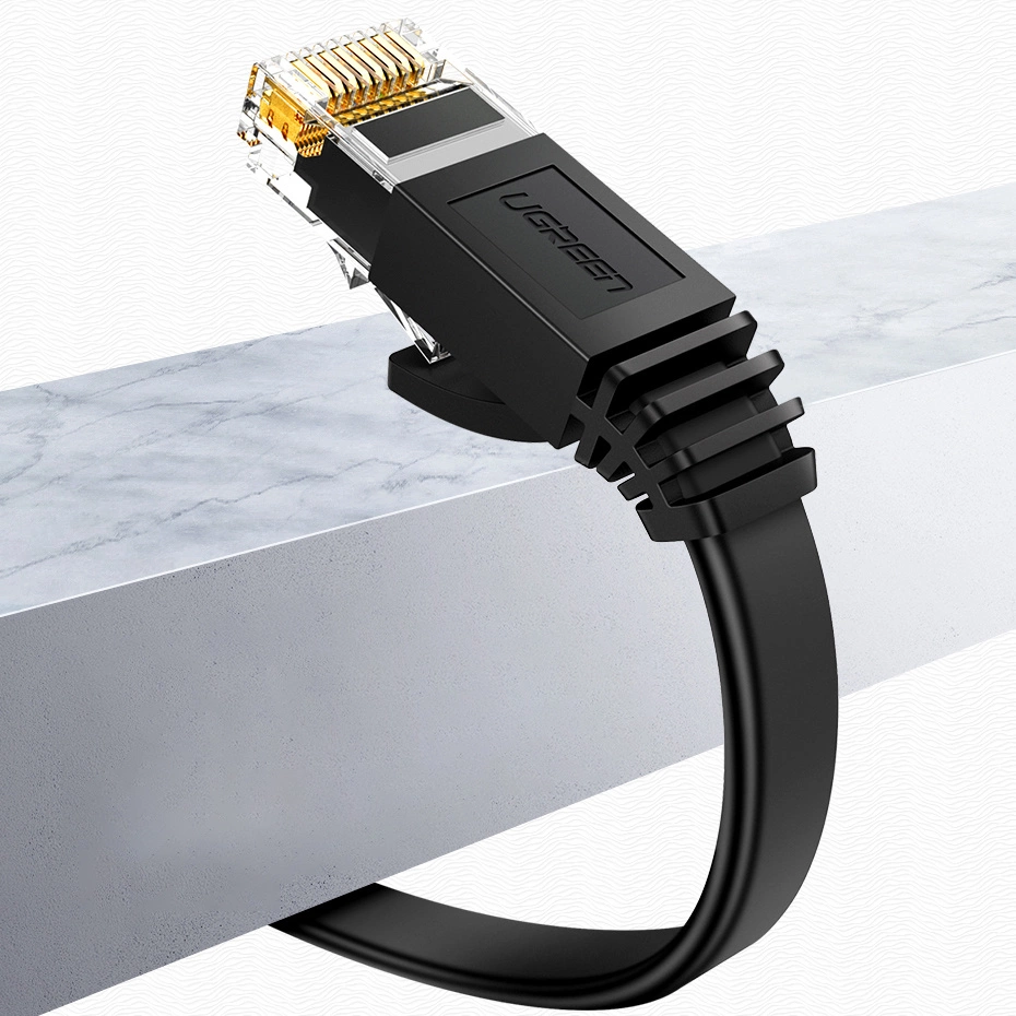 UGREEN Ethernet plokščias kabelis RJ45 Cat.6 UTP 0.5m - Juodas
