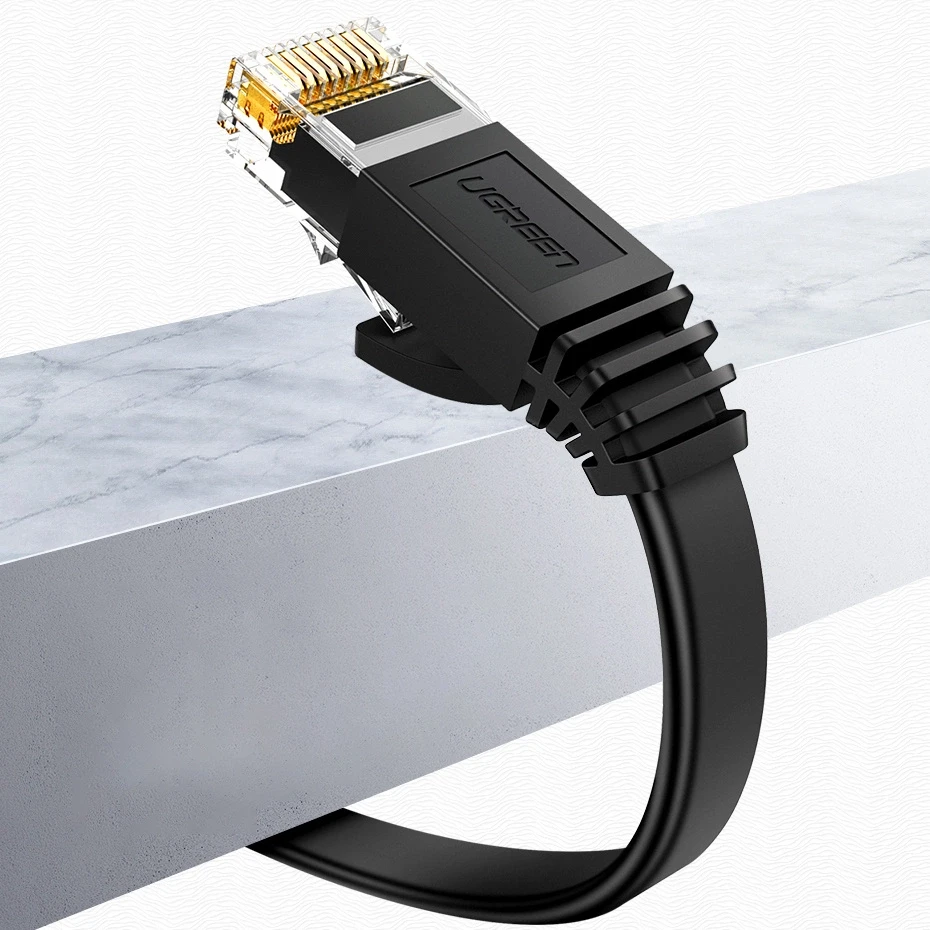 UGREEN Ethernet RJ45 plokščias tinklo kabelis CAT.6 UTP 2m - Juodas