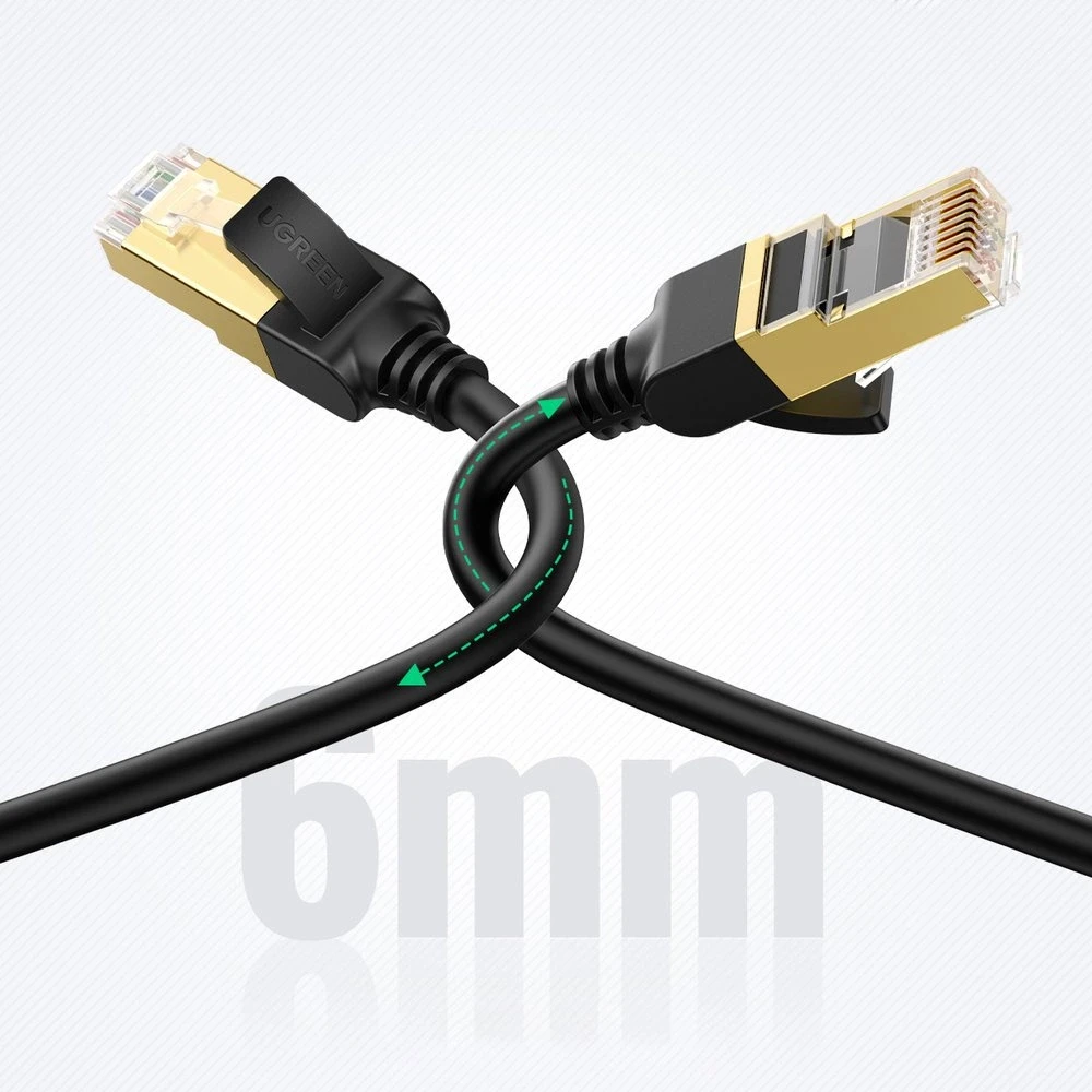 UGREEN NW107 Ethernet RJ45 apvalus tinklo kabelis Cat.7 STP 5m - Juodas