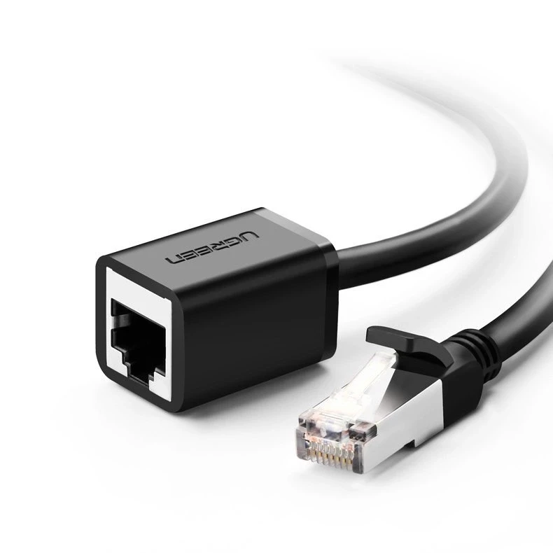 UGREEN Cat 6 FTP Ethernet RJ45 Extension Kištukas - Lizdas PatchCords ekranuotas 3m - Juodas