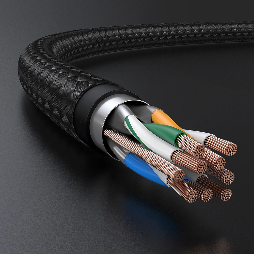 Ugreen NW150 30791 Ethernet RJ45 Cat 7 10Gbps 10m Cable - juodos spalvos