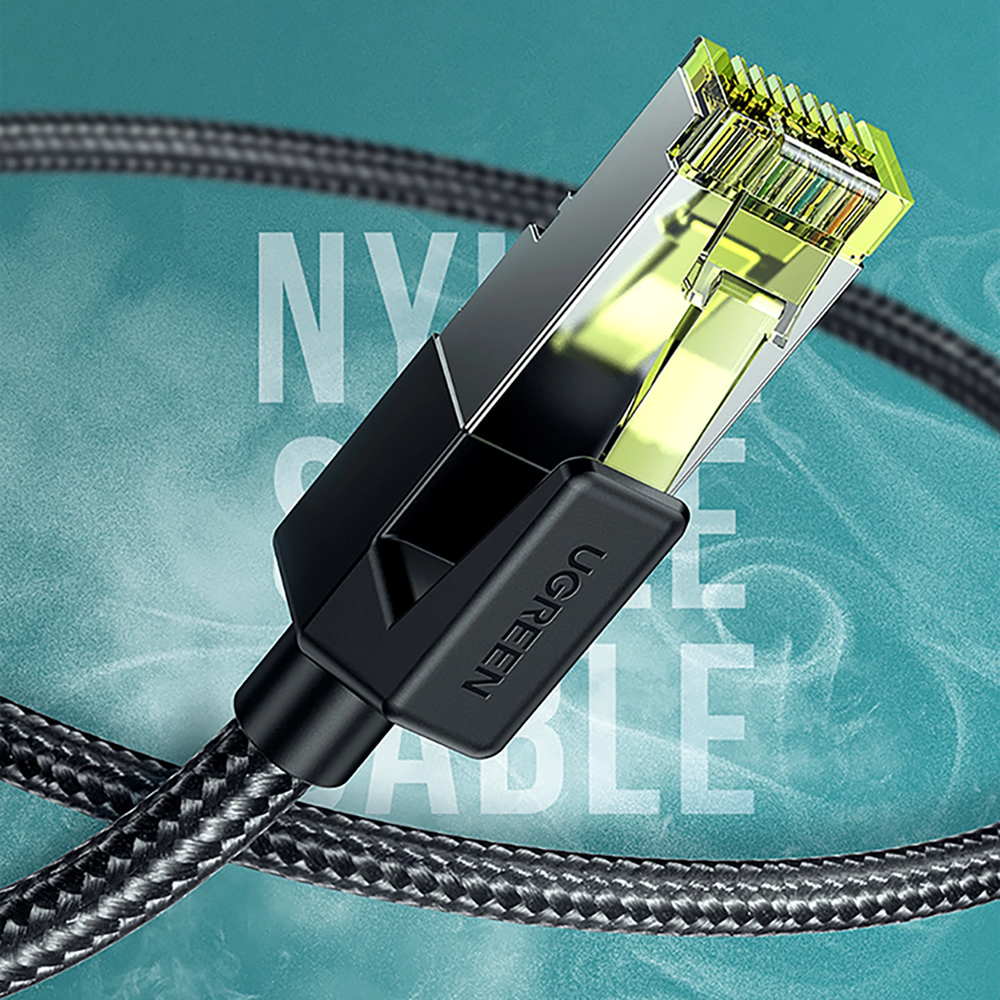Ugreen NW150 30791 Ethernet RJ45 Cat 7 10Gbps 10m Cable - juodos spalvos
