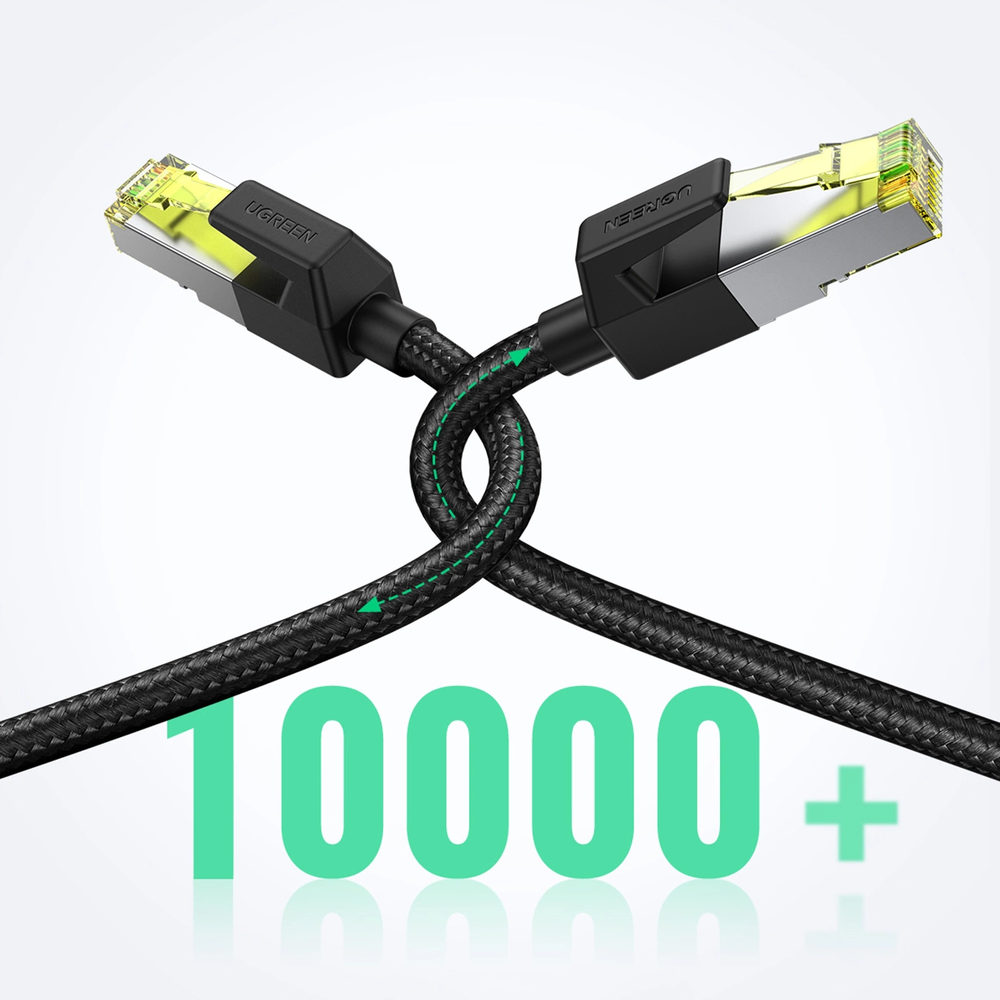 Ugreen NW150 30791 Ethernet RJ45 Cat 7 10Gbps 10m Cable - juodos spalvos