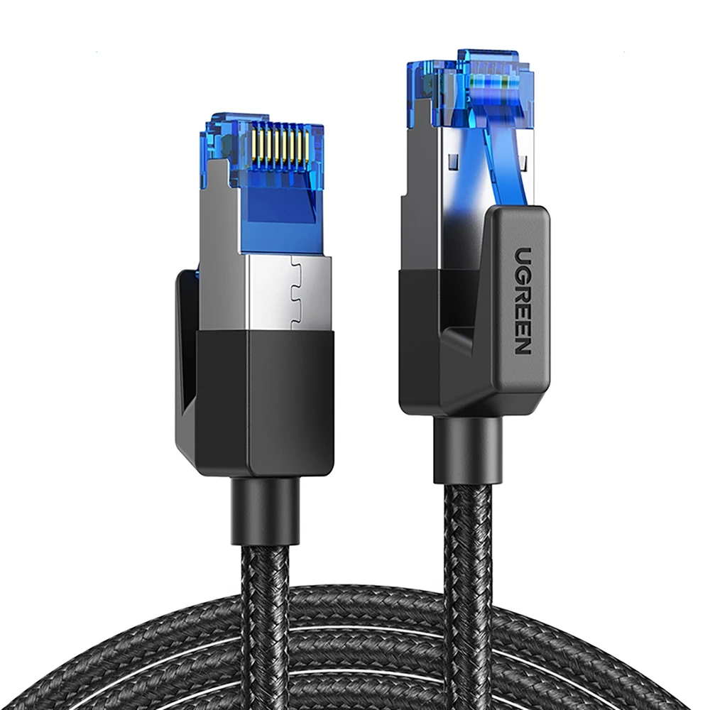 UGREEN NW153 pintas tinklo kabelis, Ethernet RJ45, 8 kat., F / FTP, 1.5 m (juodas)