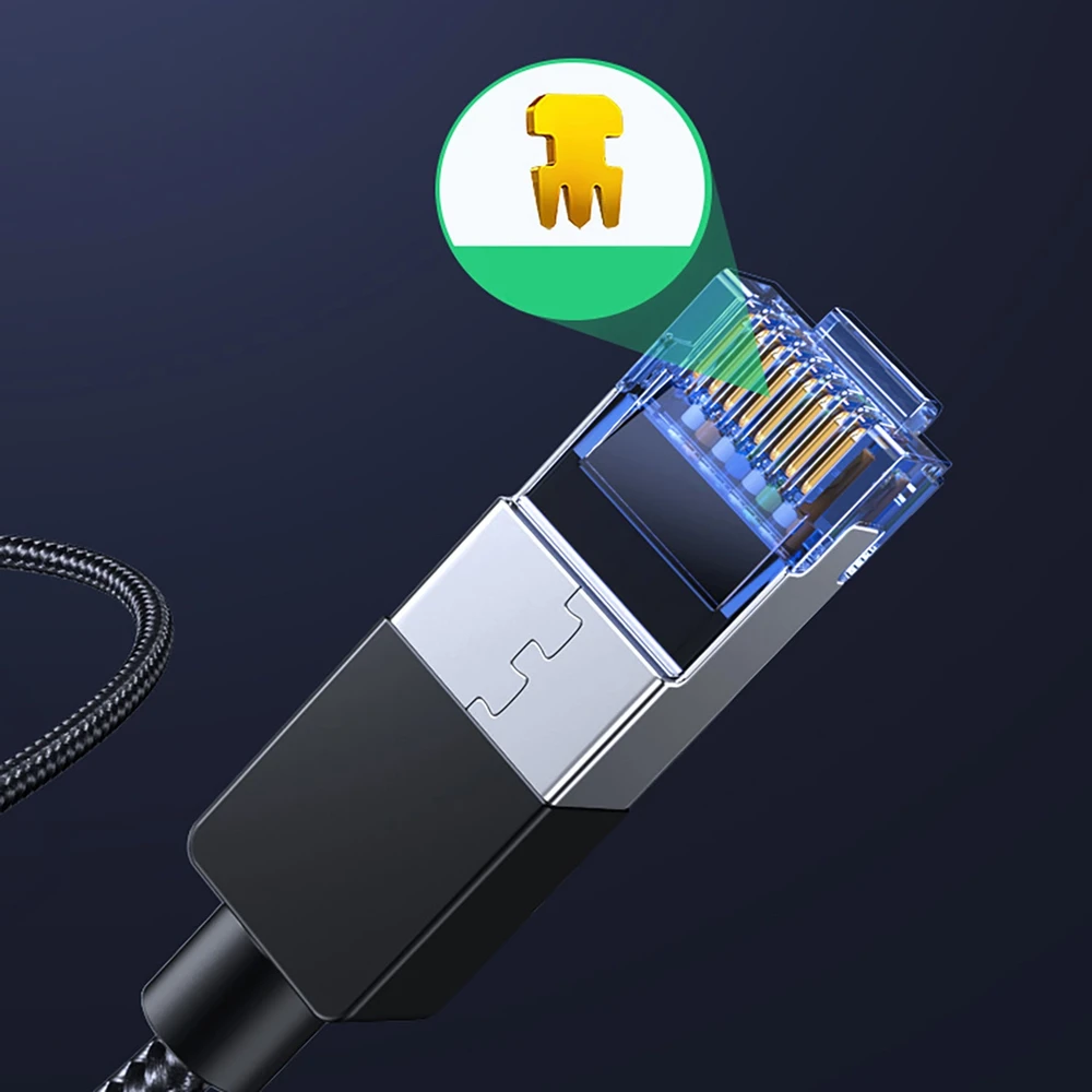 UGREEN NW153 pintas tinklo kabelis, Ethernet RJ45, 8 kat., F / FTP, 1.5 m (juodas)