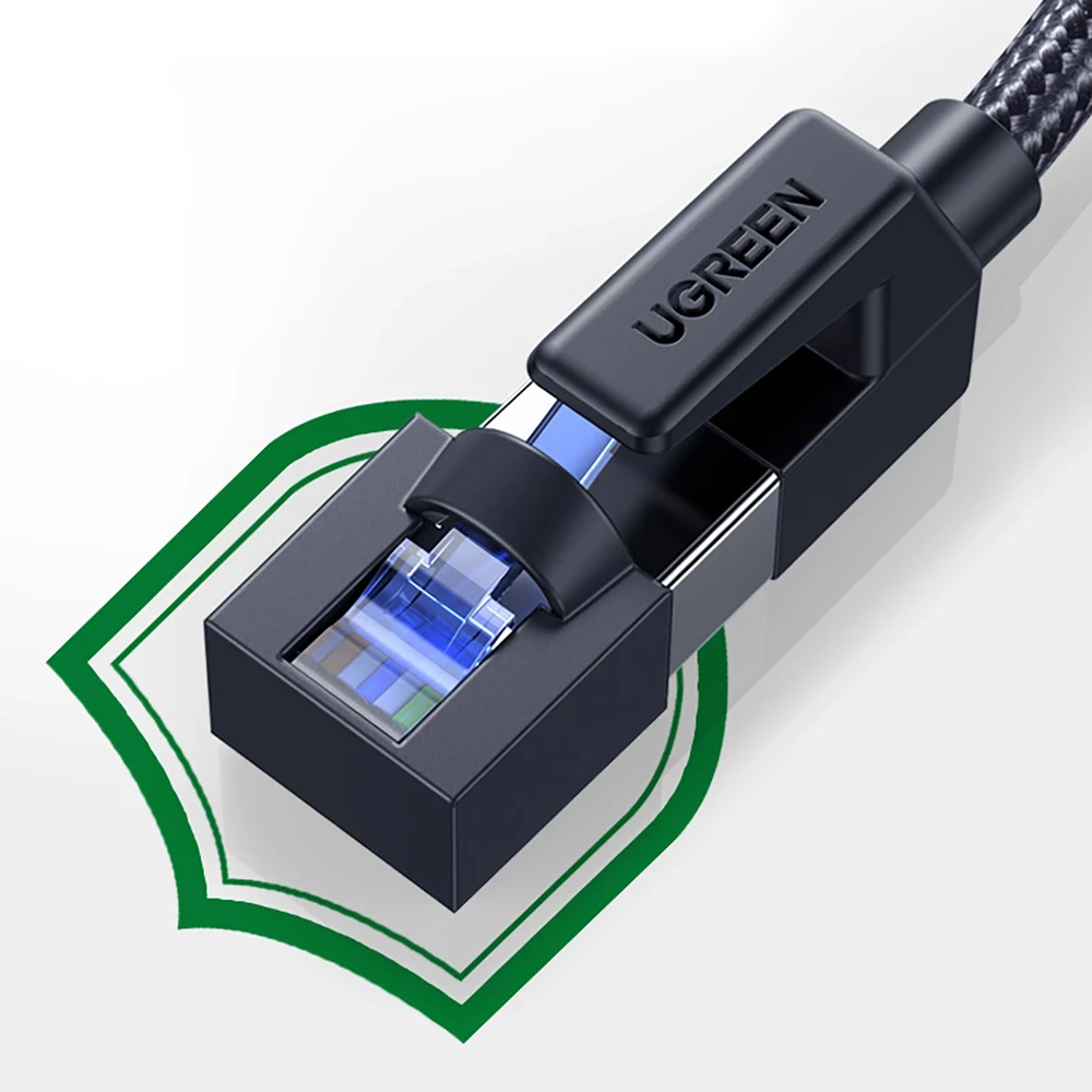 UGREEN NW153 pintas tinklo kabelis, Ethernet RJ45, 8 kat., F / FTP, 1.5 m (juodas)