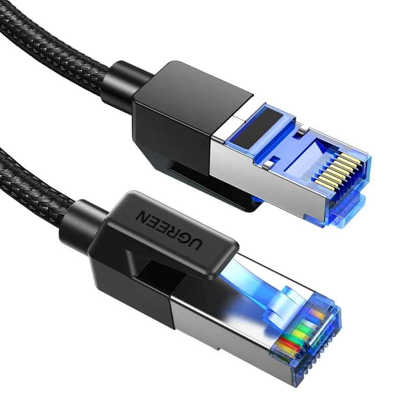 UGREEN NW153 pintas tinklo kabelis, Ethernet RJ45, 8 kat., F / FTP, 1.5 m (juodas)