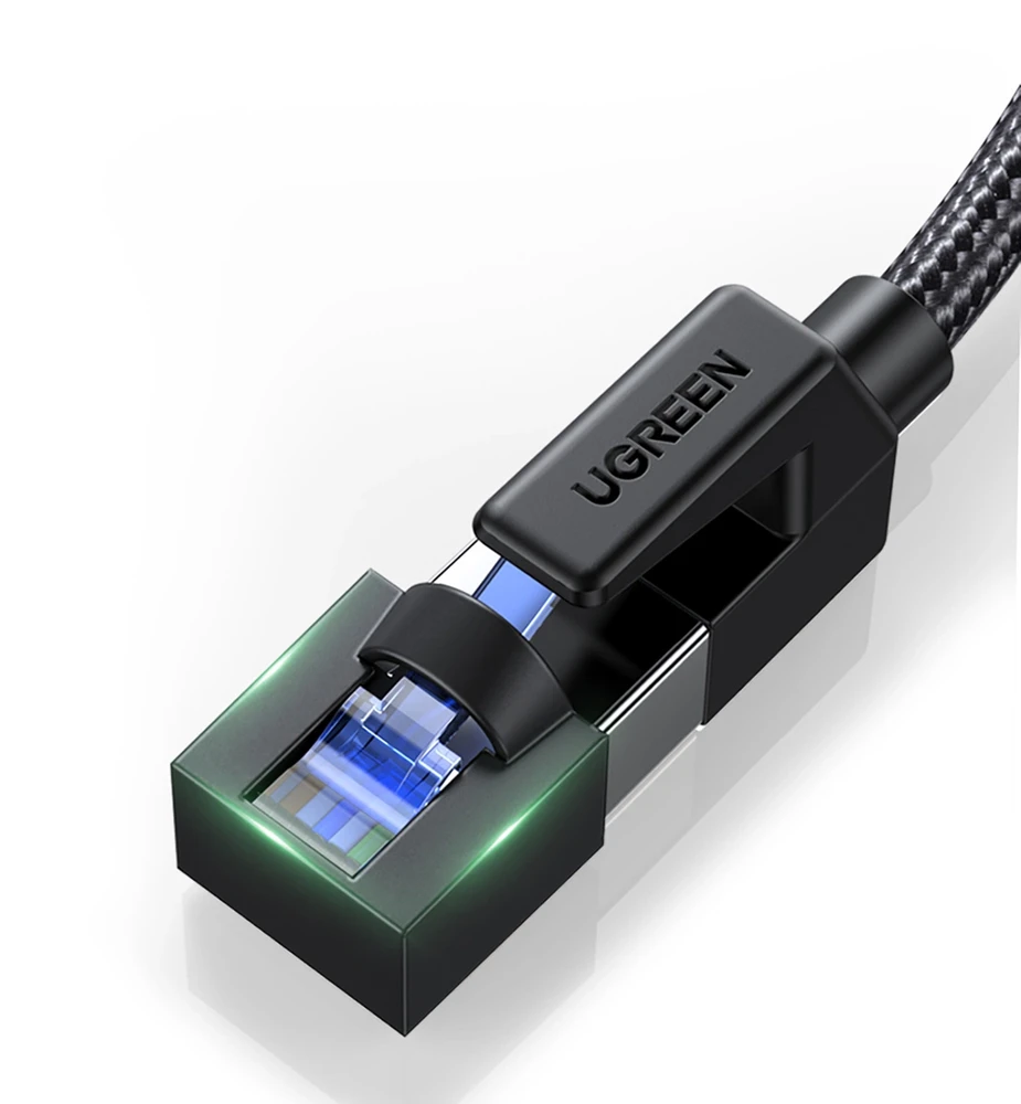 UGREEN NW153 pintas tinklo kabelis, Ethernet RJ45, 8 kat., F / FTP, 1.5 m (juodas)