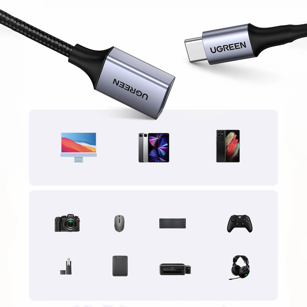 Adapteris USB-C 3.0 prie OTG UGREEN US378 (juodas)