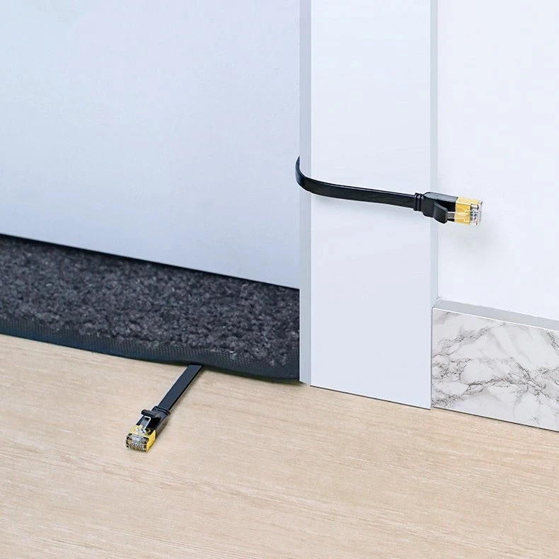 UGREEN NW106 Ethernet RJ45 Plokščias tinklo kabelis, Cat.7, STP, 3m (juodas)